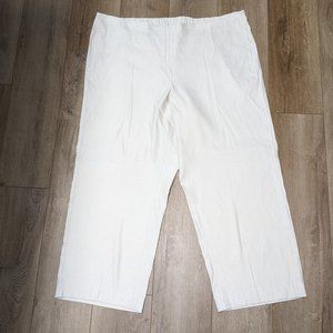 NWT J. Jill Love Linen Sea Salt Pants Stretch Waist Linen Blend Size 28W